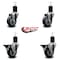 Service Caster 3.5'' Thermoplastic Rubber Wheel Swivel 1-3/4'' Expanding Stem Caster Set 2 Brakes, 4PK SCC-EX20S3514-TPRB-2-PLB-2-134 - alternate 4